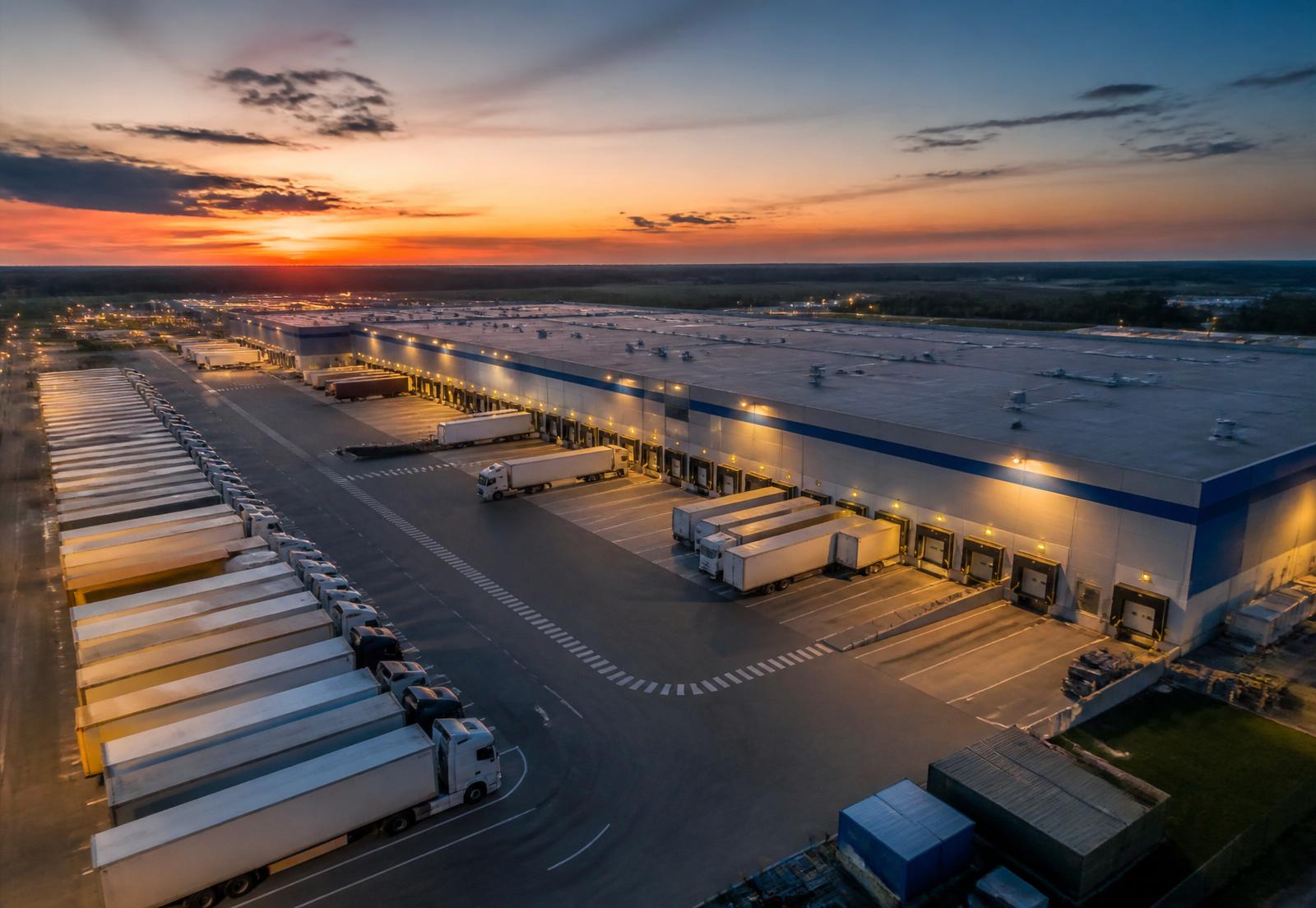 ATC Transportations fleet yard with commercial trucks